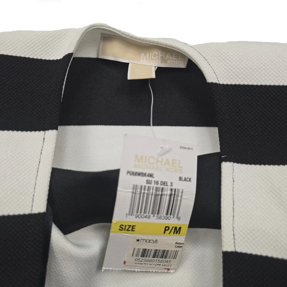 Michael Kors Sleeveless Striped Scoop Back Shift Dress Size PM - Picture 3 of 16